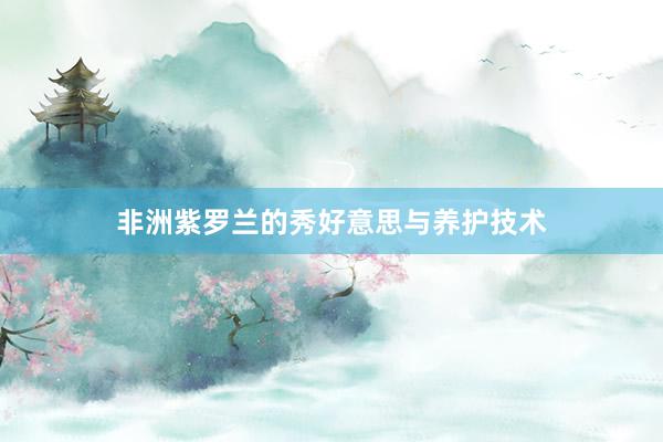 非洲紫罗兰的秀好意思与养护技术